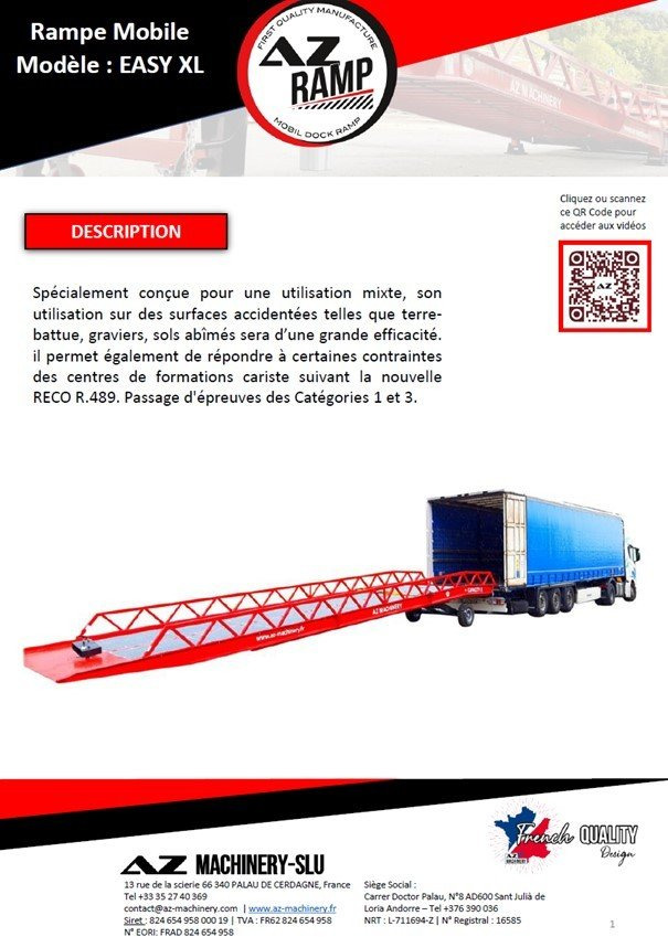 **RENTAL** AZ RAMP-EASY XL-8 . Mobil Loading Ramp WIDE With Level Off, 8 t Capacity - Loading ramp: picture 2 **RENTAL** AZ RAMP-EASY XL-8 . Mobil Loading Ramp WIDE With Level Off, 8 t Capacity - Loading ramp: picture 2