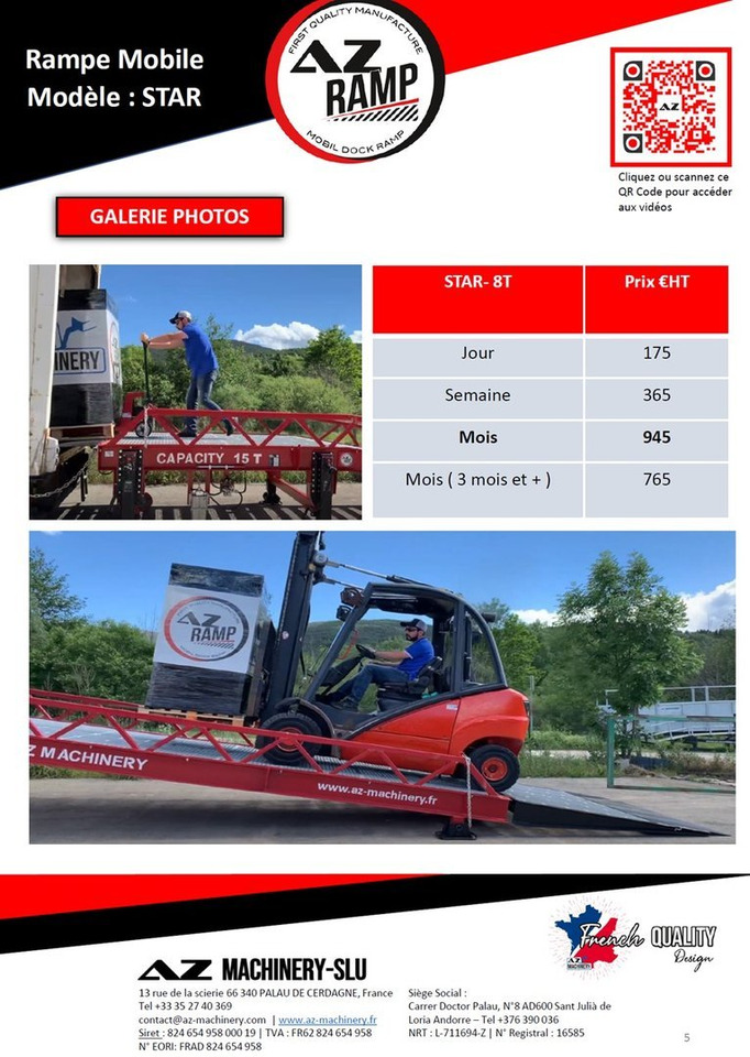 **RENTAL** Loading Ramp with with hydraulic tilting bridge - AZ RAMP - STAR- 8T. 8 ton capacity - Loading ramp: picture 2 **RENTAL** Loading Ramp with with hydraulic tilting bridge - AZ RAMP - STAR- 8T. 8 ton capacity - Loading ramp: picture 2