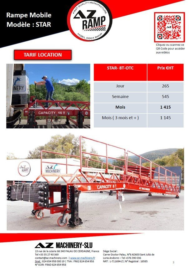 **RENTAL** Loading Ramp with with hydraulic tilting bridge - AZ RAMP - STAR- 8T. 8 ton capacity - Loading ramp: picture 5 **RENTAL** Loading Ramp with with hydraulic tilting bridge - AZ RAMP - STAR- 8T. 8 ton capacity - Loading ramp: picture 5