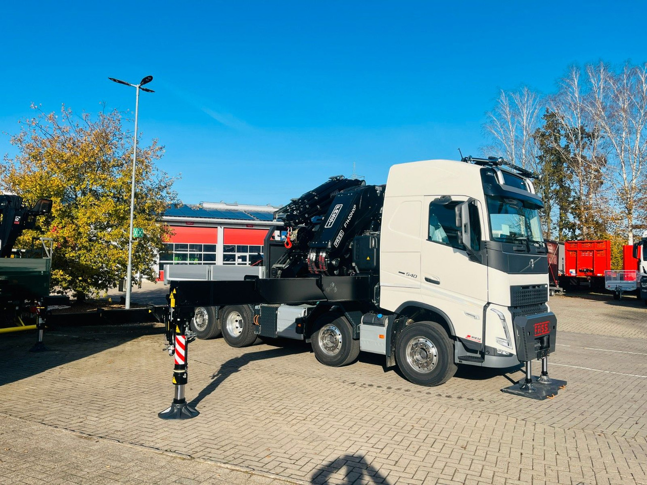 Dropside/ Flatbed truck, Crane truck Volvo FH 540 SZM mit F1450 HXP Fly Jib + Winde: picture 8