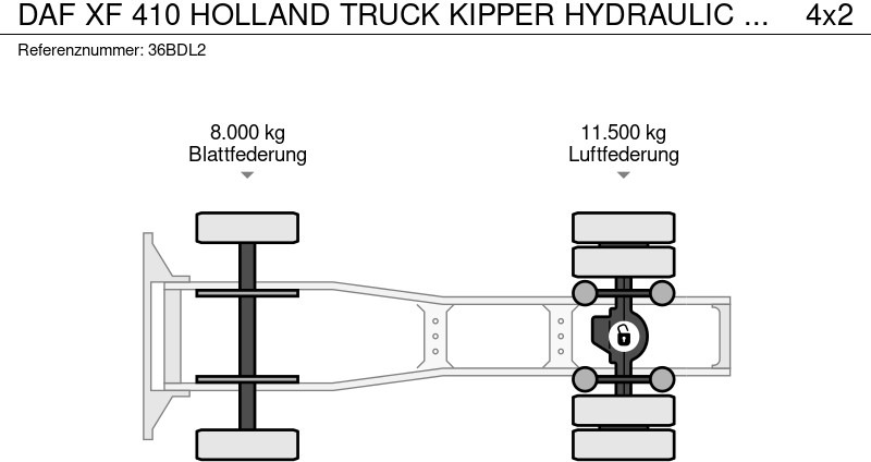 Tractor unit DAF XF 410 HOLLAND TRUCK KIPPER HYDRAULIC AND BLOWER: picture 15