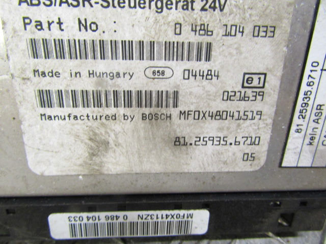 MAN LE 2000 SERIES ABS ECU P/NO 81.25935.6710 - ECU for Truck: picture 2 MAN LE 2000 SERIES ABS ECU P/NO 81.25935.6710 - ECU for Truck: picture 2