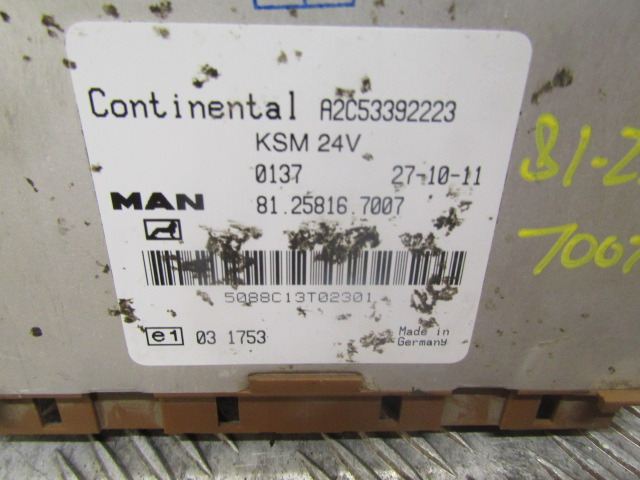 MAN TGS KSM CONTROL UNIT MAN P/NO 81.25816.7007 - Electrical system for Truck: picture 2 MAN TGS KSM CONTROL UNIT MAN P/NO 81.25816.7007 - Electrical system for Truck: picture 2