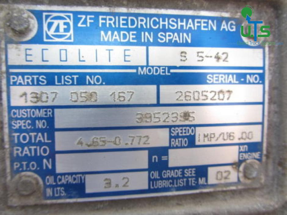 VOLVO FLC 7.5TON 5 SPEED GEARBOX TYPE S5.42 - Gearbox for Truck: picture 2 VOLVO FLC 7.5TON 5 SPEED GEARBOX TYPE S5.42 - Gearbox for Truck: picture 2