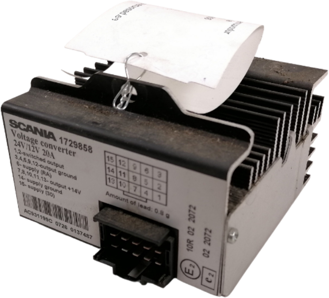 Scania Voltage converter 1729858 - Electrical system for Truck: picture 1 Scania Voltage converter 1729858 - Electrical system for Truck: picture 1