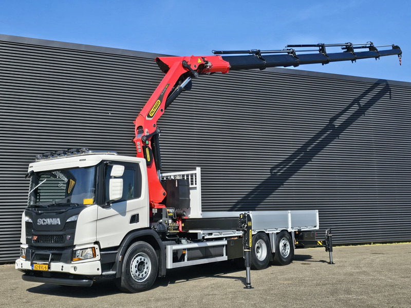Scania P410 6x2*4 / PALFINGER 35 tm CRANE + WINCH - Dropside/ Flatbed truck, Crane truck: picture 1 Scania P410 6x2*4 / PALFINGER 35 tm CRANE + WINCH - Dropside/ Flatbed truck, Crane truck: picture 1