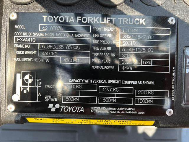 Toyota 62-8FD30 - Diesel forklift: picture 5 Toyota 62-8FD30 - Diesel forklift: picture 5