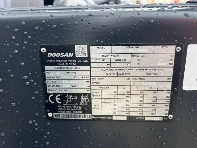 Doosan B20T-7 PLUS - Electric forklift: picture 5 Doosan B20T-7 PLUS - Electric forklift: picture 5