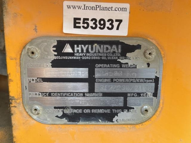 Hyundai HL970 - Wheel loader: picture 5 Hyundai HL970 - Wheel loader: picture 5