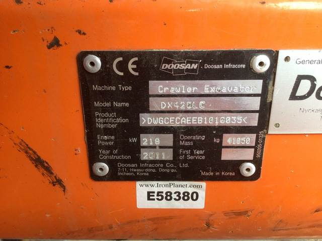 Doosan DX420LC-3 - Crawler excavator: picture 5 Doosan DX420LC-3 - Crawler excavator: picture 5