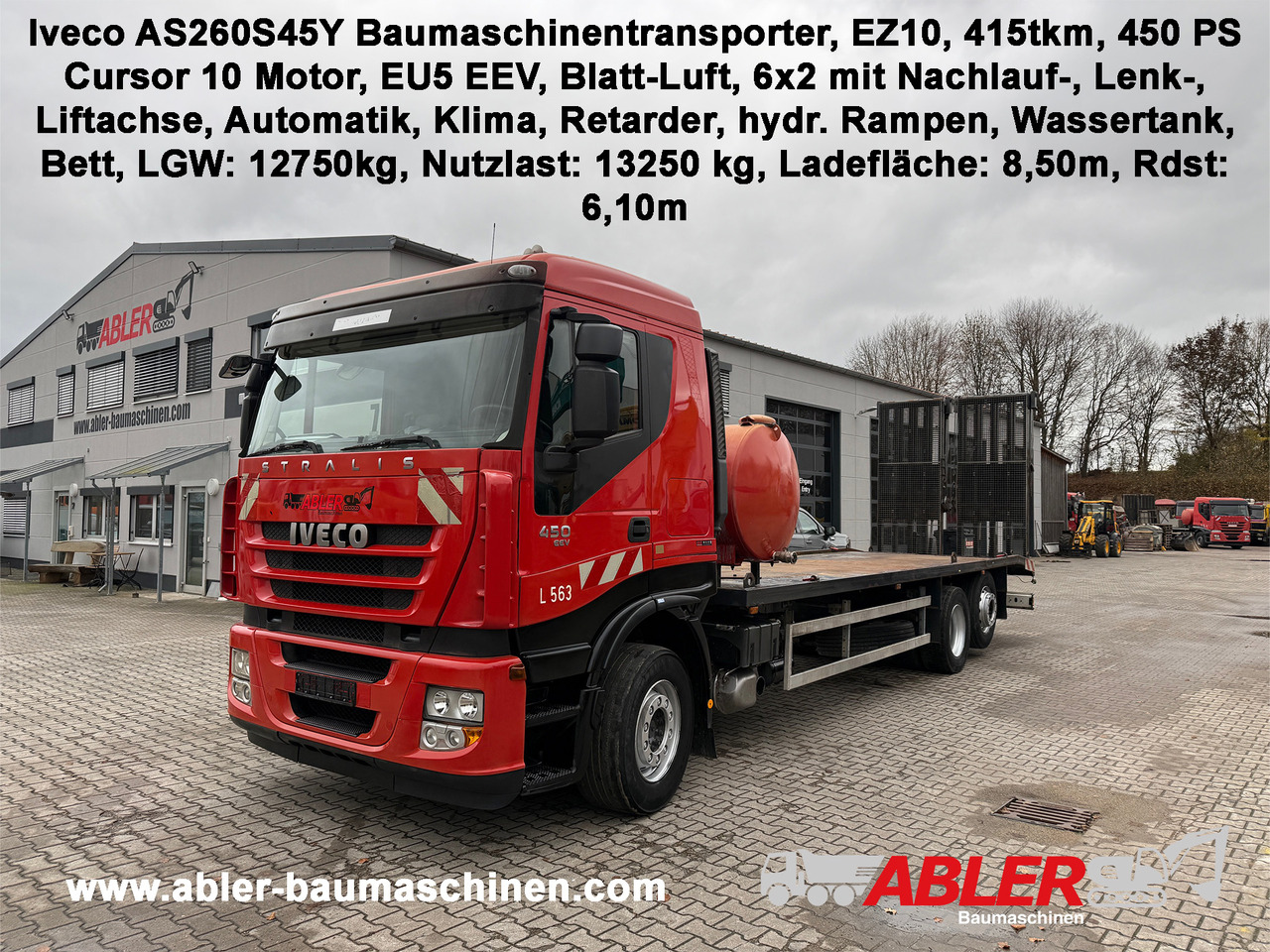 Iveco AS260S45 Baumaschinentransporter hydr. Rampe - Autotransporter truck: picture 1 Iveco AS260S45 Baumaschinentransporter hydr. Rampe - Autotransporter truck: picture 1