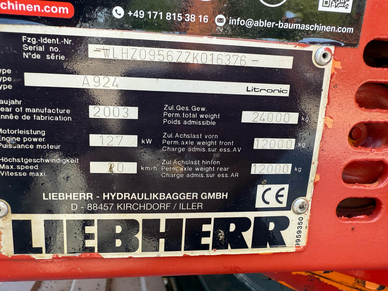 Excavator Liebherr A924 Mobilbagger HS20 SW: picture 14