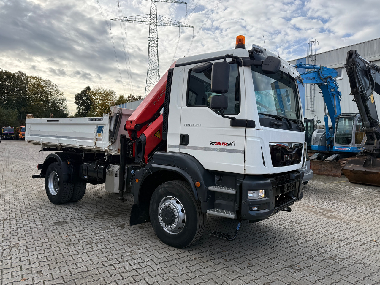 Tipper, Crane truck MAN TGM 18.320 Kipper+Kran Palfinger 4x4 Funk Greifer: picture 8