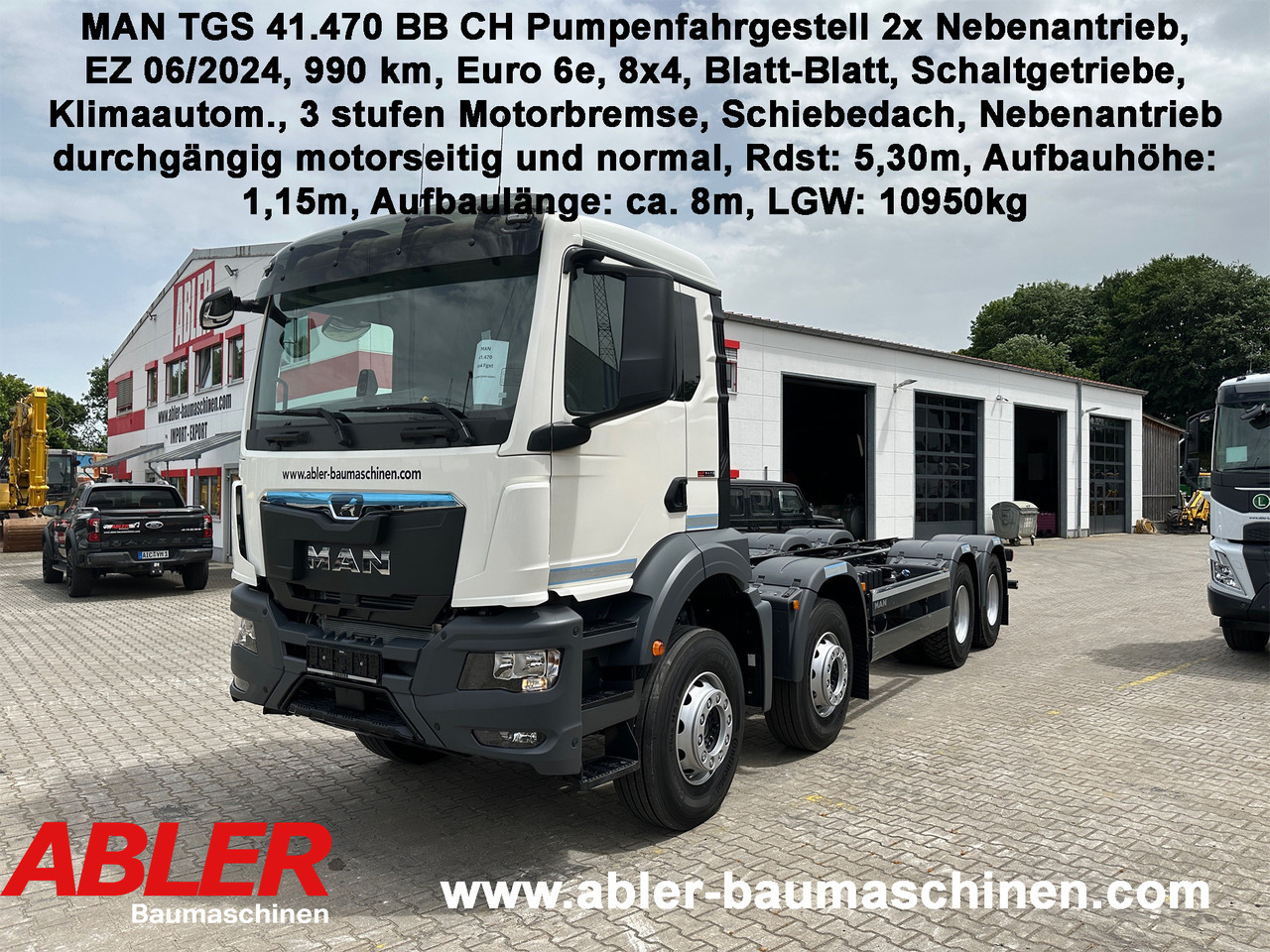MAN TGS 41.470 8x4 BB CH Pumpenfahrgestell 2x Nebenatrieb - Cab chassis truck: picture 1 MAN TGS 41.470 8x4 BB CH Pumpenfahrgestell 2x Nebenatrieb - Cab chassis truck: picture 1