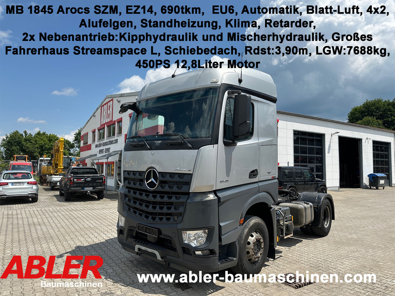 Mercedes-Benz 1845 Arocs SZM Kipphydraulik Mischerantrieb - Tractor unit: picture 1 Mercedes-Benz 1845 Arocs SZM Kipphydraulik Mischerantrieb - Tractor unit: picture 1