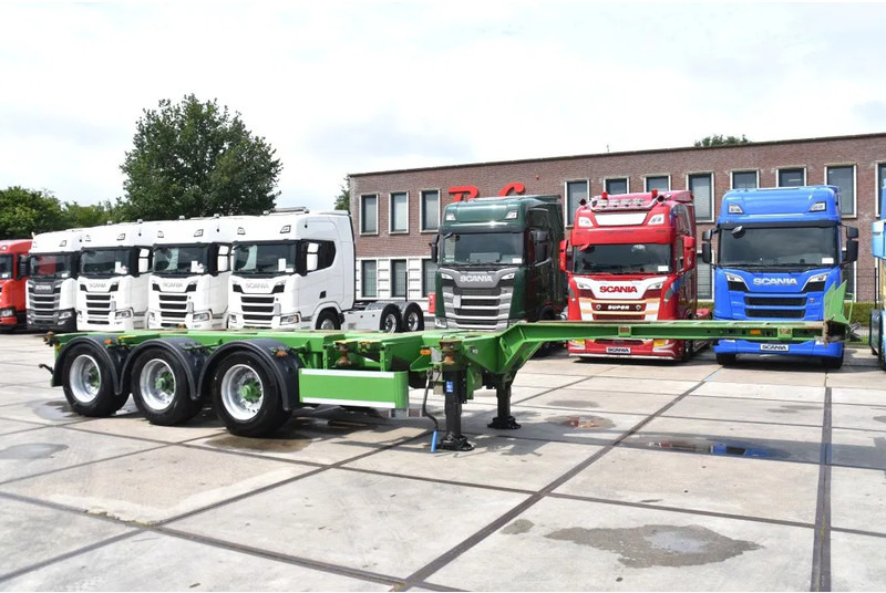 Pacton T3-010 - 2 LIFT AXLES - DRUM BRAKES - BPW AXLES - 2 x EXTENDABLE - GOOD CONDITION - - Container transporter/ Swap body semi-trailer: picture 1 Pacton T3-010 - 2 LIFT AXLES - DRUM BRAKES - BPW AXLES - 2 x EXTENDABLE - GOOD CONDITION - - Container transporter/ Swap body semi-trailer: picture 1
