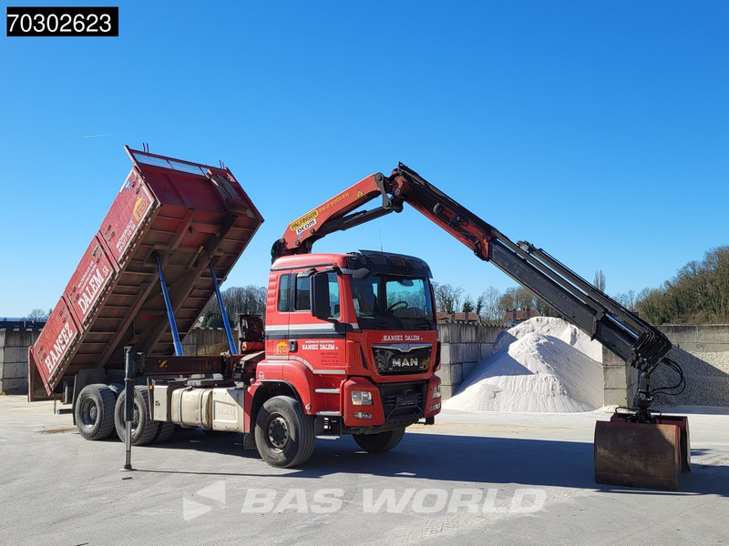 Tipper, Crane truck MAN TGS 33.440 6X4 Palfinger PK23001-EH Kran Crane Big-Axle 13m3 tipper Euro 6: picture 17