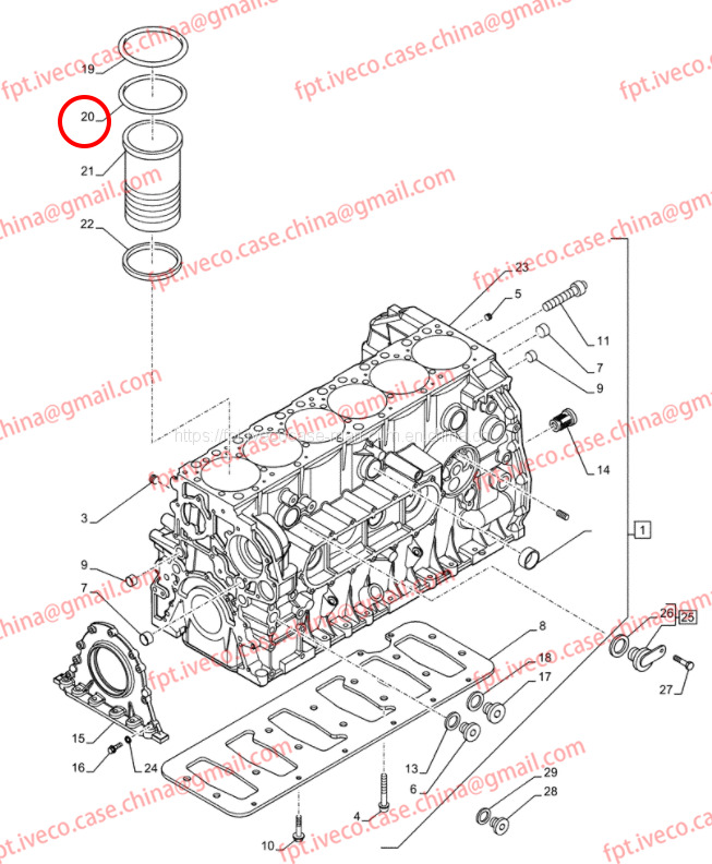 FPT IVECO CASE Cursor9 F2CFE614A*B041/F2CGE614F*V004 5802431166 Cylinder liner O-ring (non-black)99459175 - Piston/ Ring/ Bushing for Truck: picture 3 FPT IVECO CASE Cursor9 F2CFE614A*B041/F2CGE614F*V004 5802431166 Cylinder liner O-ring (non-black)99459175 - Piston/ Ring/ Bushing for Truck: picture 3