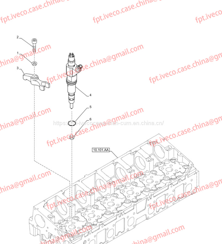 FPT IVECO CASE Cursor9 F2CFE614A*B041/F2CGE614F*V004 5802431166 Fuel injector bracket504127841 - Injector for Truck: picture 1 FPT IVECO CASE Cursor9 F2CFE614A*B041/F2CGE614F*V004 5802431166 Fuel injector bracket504127841 - Injector for Truck: picture 1