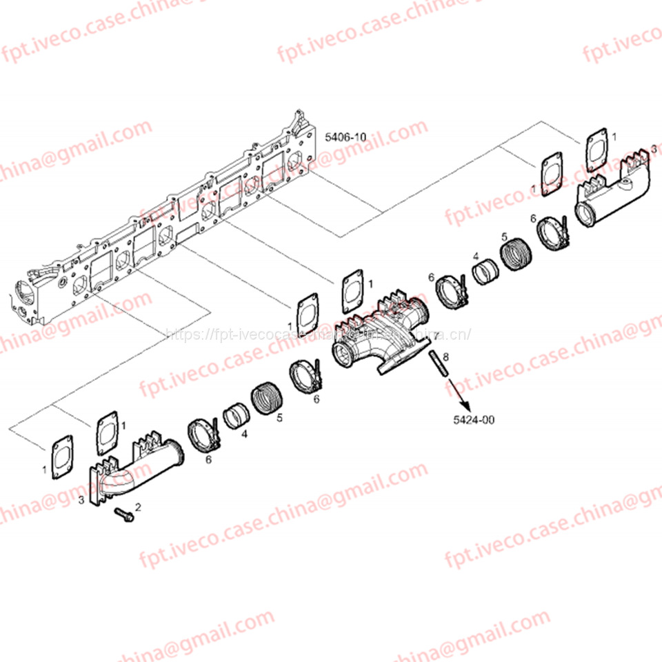 FPT IVECO CASE Cursor9Bus F2CFE612D*J231/F2CFE612A*J098 5802748674 EXHAUST MANIFOLD 5801556304 500306971 - Exhaust manifold for Bus: picture 4 FPT IVECO CASE Cursor9Bus F2CFE612D*J231/F2CFE612A*J098 5802748674 EXHAUST MANIFOLD 5801556304 500306971 - Exhaust manifold for Bus: picture 4