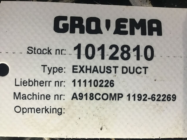 Liebherr Exhaust Duct - Exhaust pipe: picture 2 Liebherr Exhaust Duct - Exhaust pipe: picture 2
