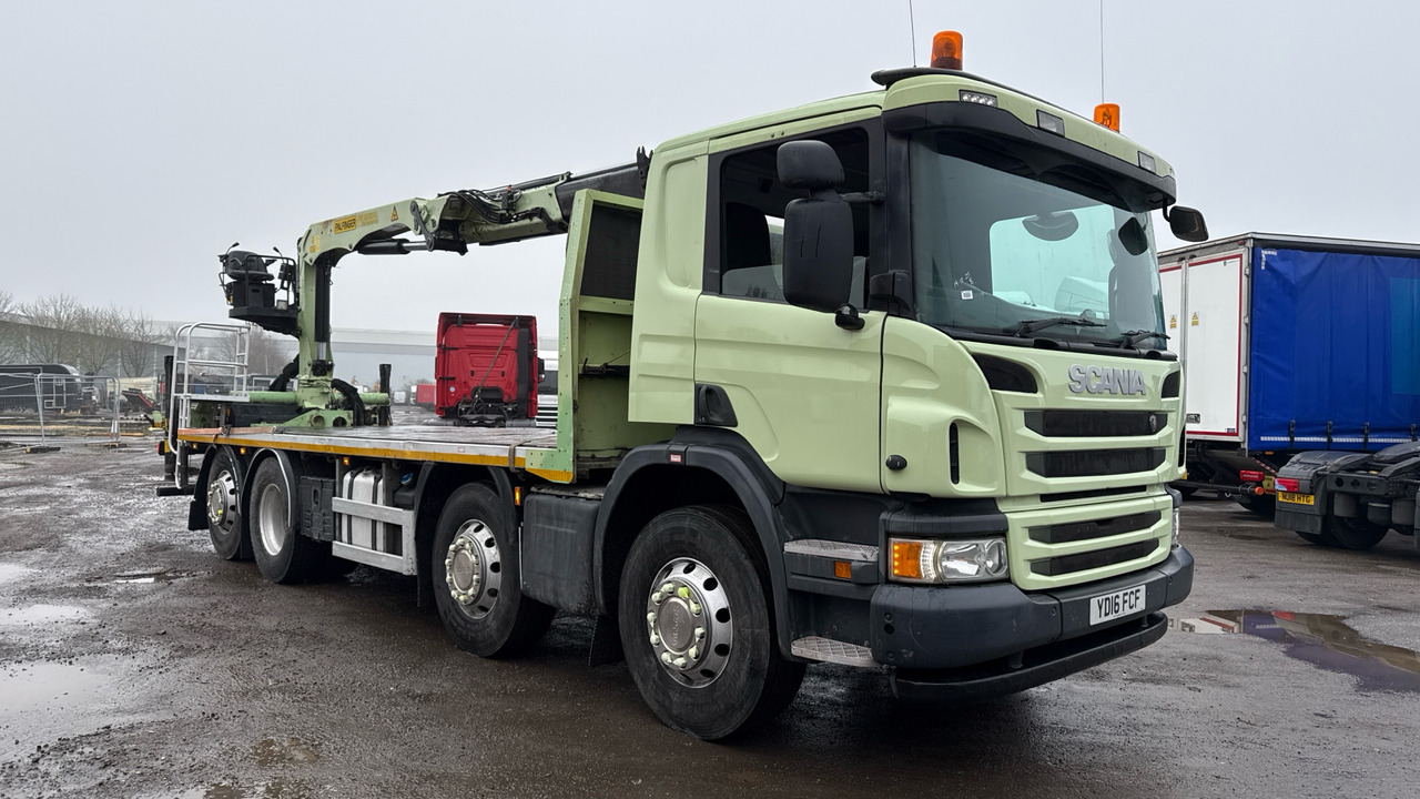 SCANIA P 410 - Dropside/ Flatbed truck, Crane truck: picture 1 SCANIA P 410 - Dropside/ Flatbed truck, Crane truck: picture 1
