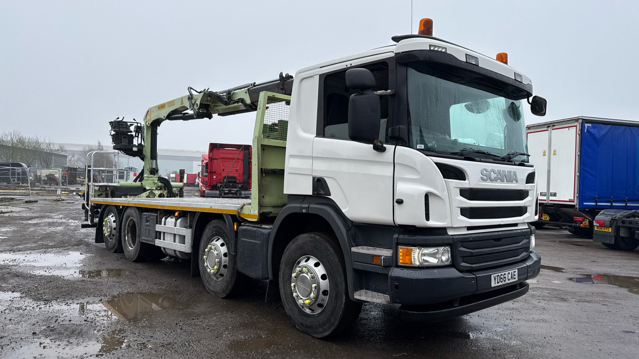 SCANIA P 450 - Dropside/ Flatbed truck, Crane truck: picture 1 SCANIA P 450 - Dropside/ Flatbed truck, Crane truck: picture 1