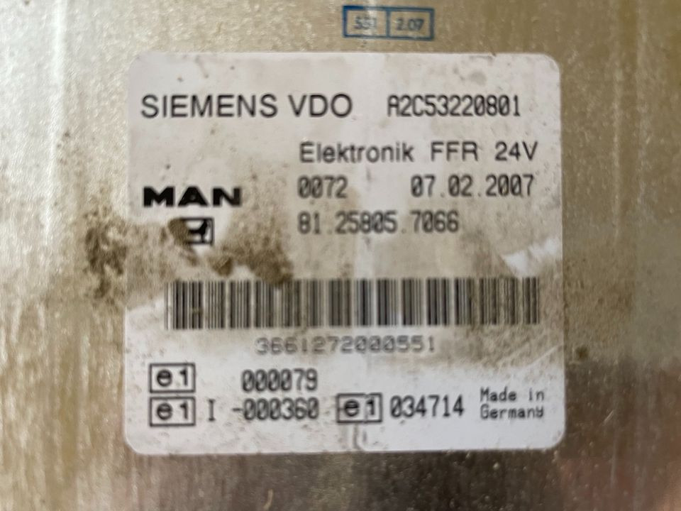 MAN SIEMENS VDO ELEKTRONIK FFR Steuergerät 81.25805.7066 - ECU for Truck: picture 2 MAN SIEMENS VDO ELEKTRONIK FFR Steuergerät 81.25805.7066 - ECU for Truck: picture 2