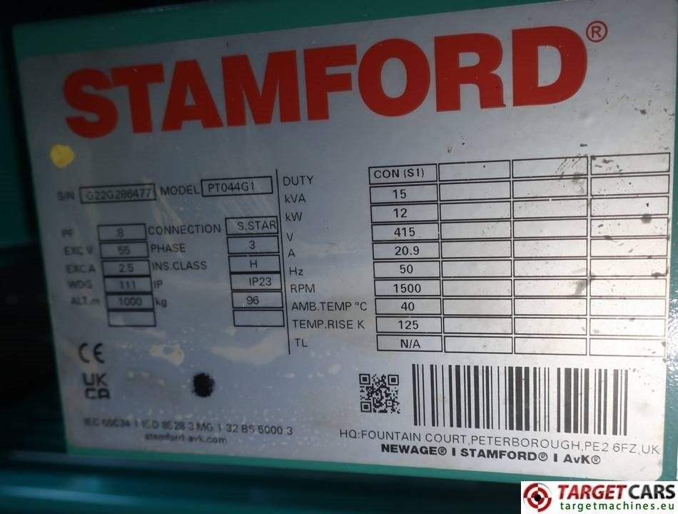 Cummins C15D5P Diesel 15KVA Generator 415V/230V Stamford  on lease Cummins C15D5P Diesel 15KVA Generator 415V/230V Stamford: picture 11
