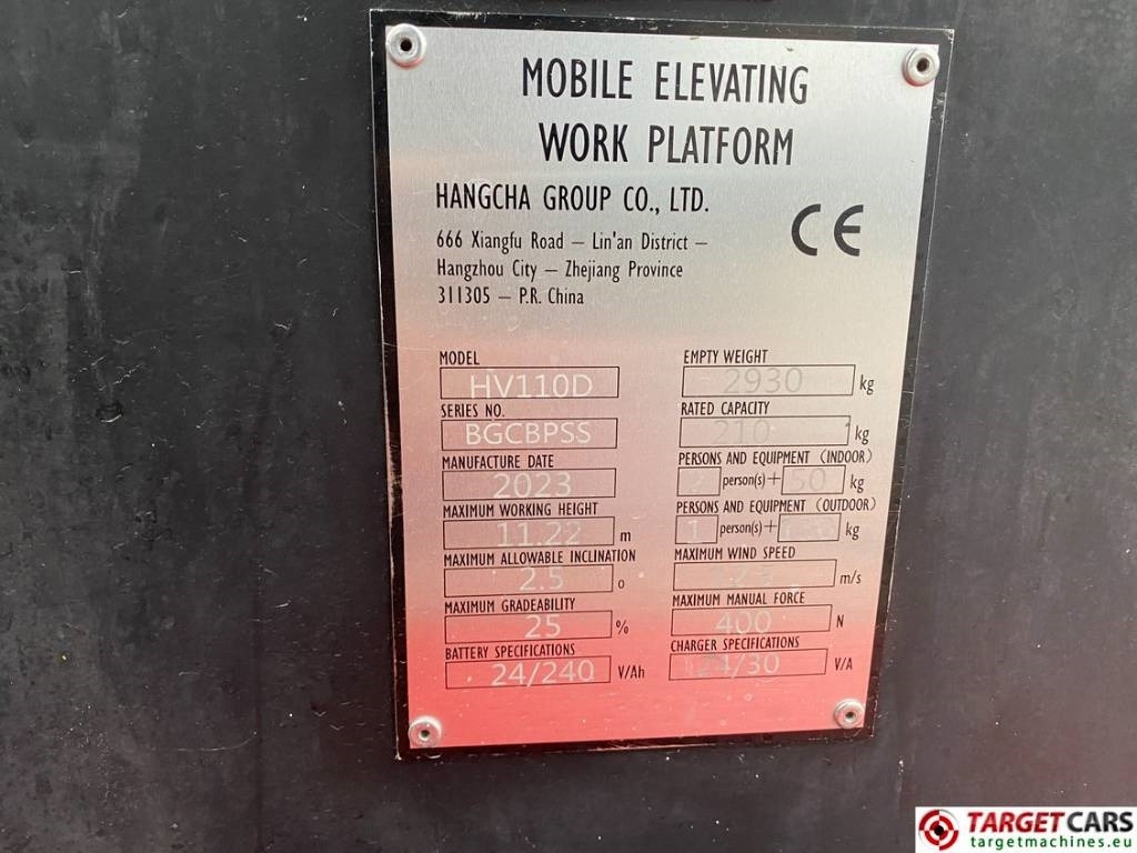 Hangcha HV110D Electric Vertical Mast Work Lift 1122cm  on lease Hangcha HV110D Electric Vertical Mast Work Lift 1122cm: picture 10