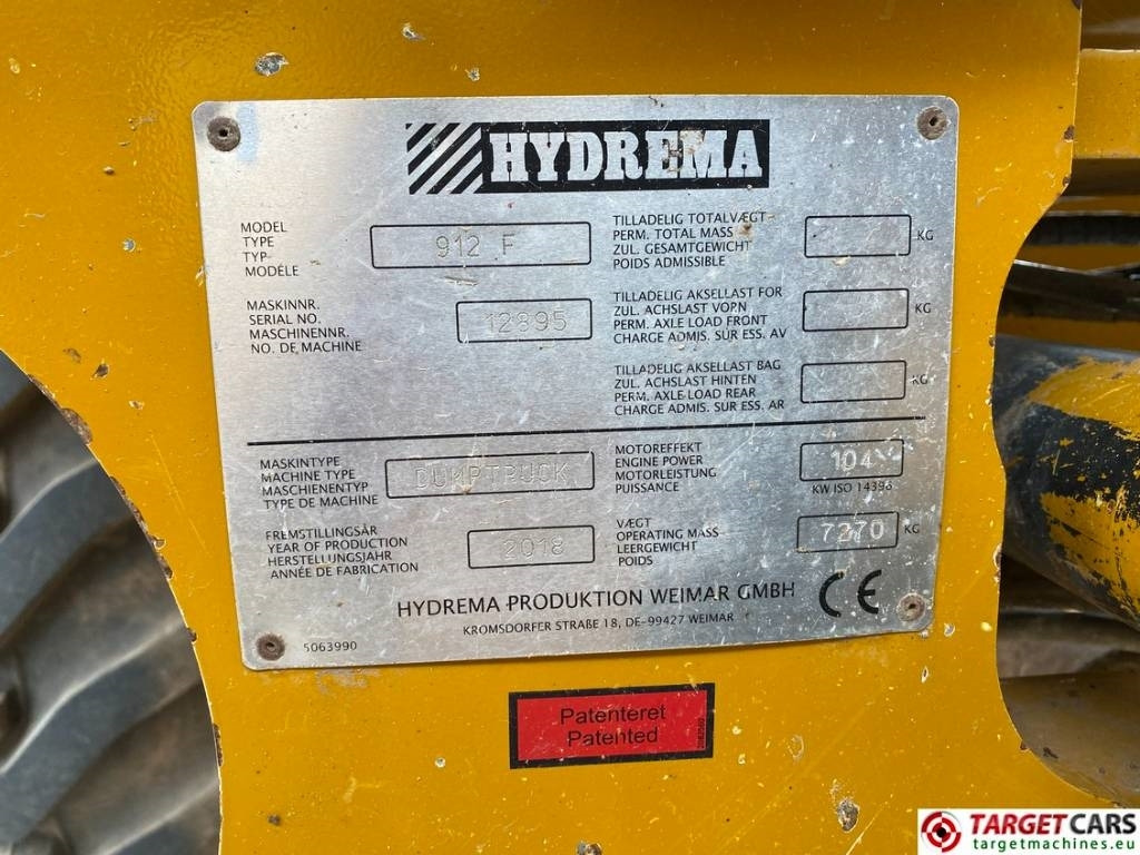 Articulated dumper Hydrema 912F Articulated 4x4 Dump Truck Dumper 17.2T: picture 10 Articulated dumper Hydrema 912F Articulated 4x4 Dump Truck Dumper 17.2T: picture 10