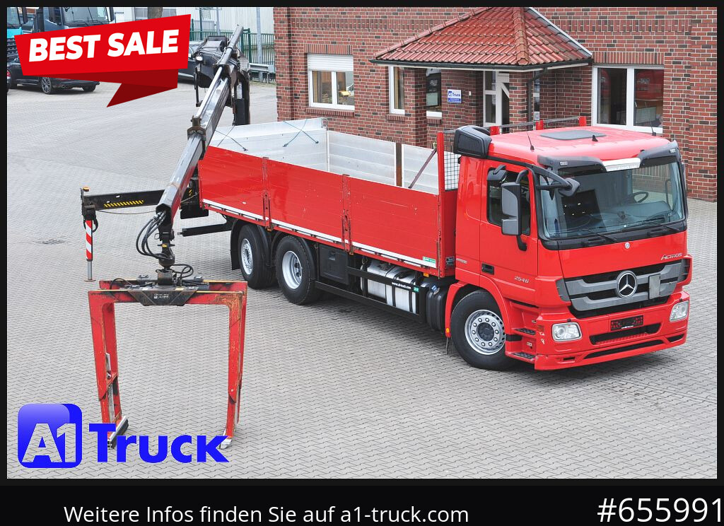 MERCEDES-BENZ Actros 2546 MP 3, HIAB Kran, Lift-Lenkachse, - Dropside/ Flatbed truck, Crane truck: picture 1 MERCEDES-BENZ Actros 2546 MP 3, HIAB Kran, Lift-Lenkachse, - Dropside/ Flatbed truck, Crane truck: picture 1