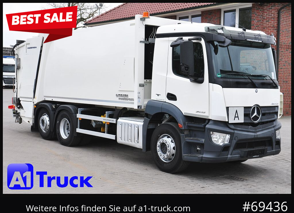 Garbage truck for transportation of garbage MERCEDES-BENZ Antos 2532 Faun Powerpress II Zöller Detla 2301,: picture 1