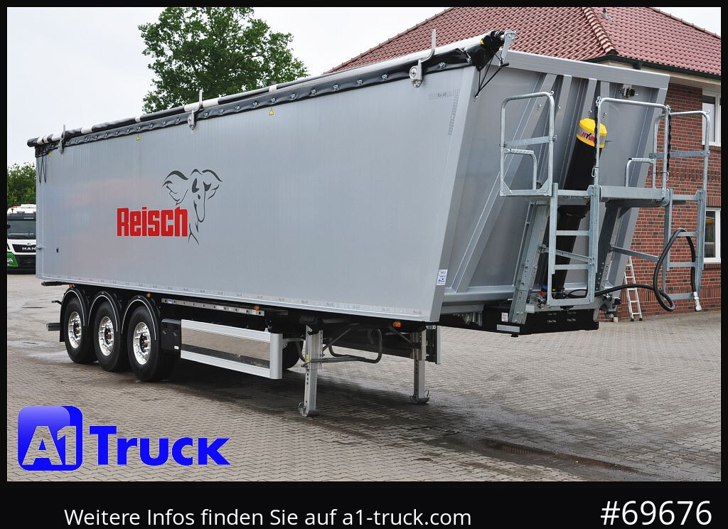 REISCH RHKS, Alu-Kippmulde 57m³, Kombitüren, Alufelgen, Liftachse, - Tipper semi-trailer: picture 1 REISCH RHKS, Alu-Kippmulde 57m³, Kombitüren, Alufelgen, Liftachse, - Tipper semi-trailer: picture 1