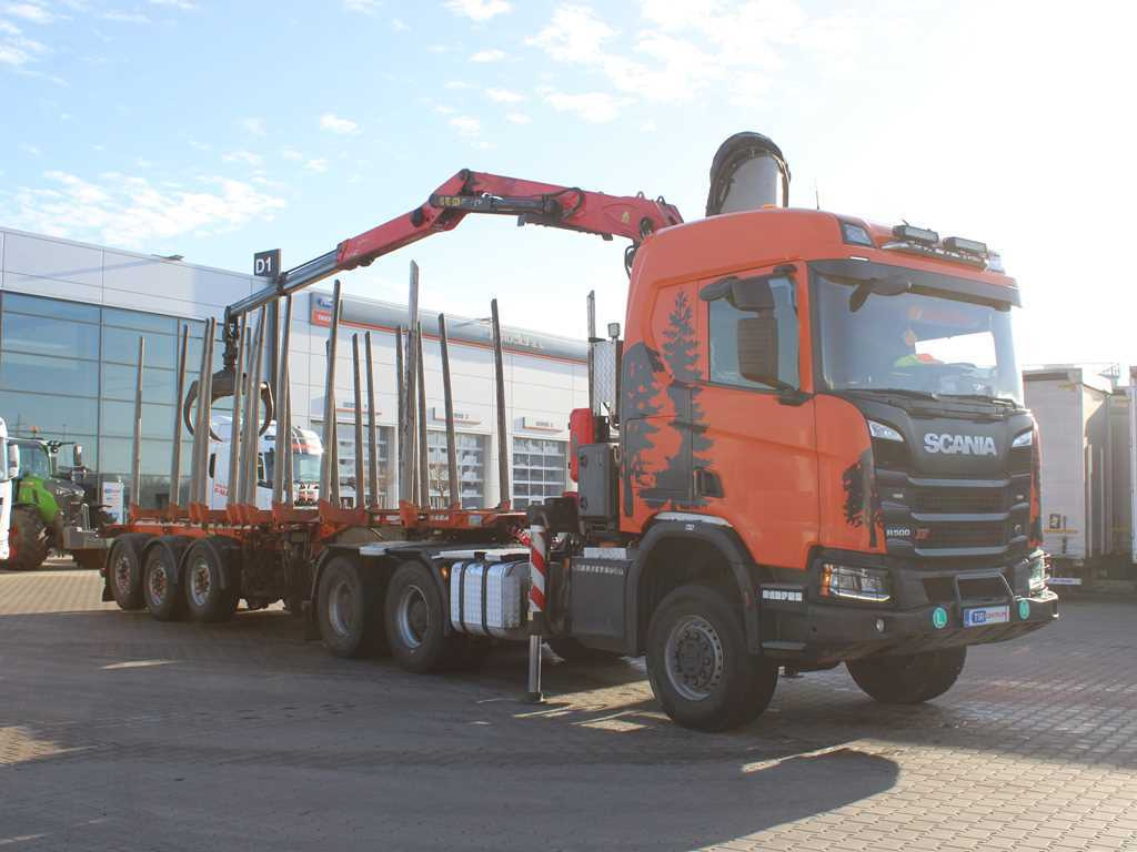Scania R500, 6x6, RETARDER, OPTICRUISE, PALFINGER EPSILON Q170Z96, NAVIGATION - Tractor unit, Timber semi-trailer: picture 3 Scania R500, 6x6, RETARDER, OPTICRUISE, PALFINGER EPSILON Q170Z96, NAVIGATION - Tractor unit, Timber semi-trailer: picture 3