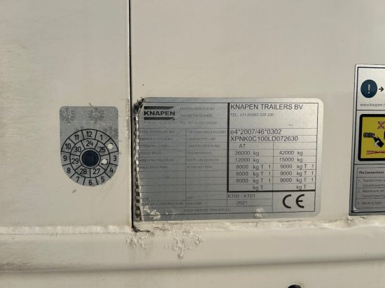 Walking floor semi-trailer Knapen K100/KT01, 10 mm, Liftachse, Rollplane, Funk: picture 10