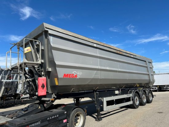 Tipper semi-trailer MEGA Schrott-Kippmulde, Portaltüren, SAF Achse, Liftachse, Alufelgen: picture 1