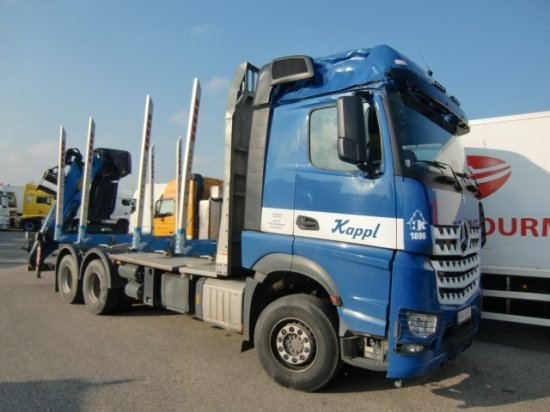 Timber truck, Crane truck Mercedes-Benz Arocs 3353 6x4 Holztransp., Palfinger Kran Epsilon: picture 1