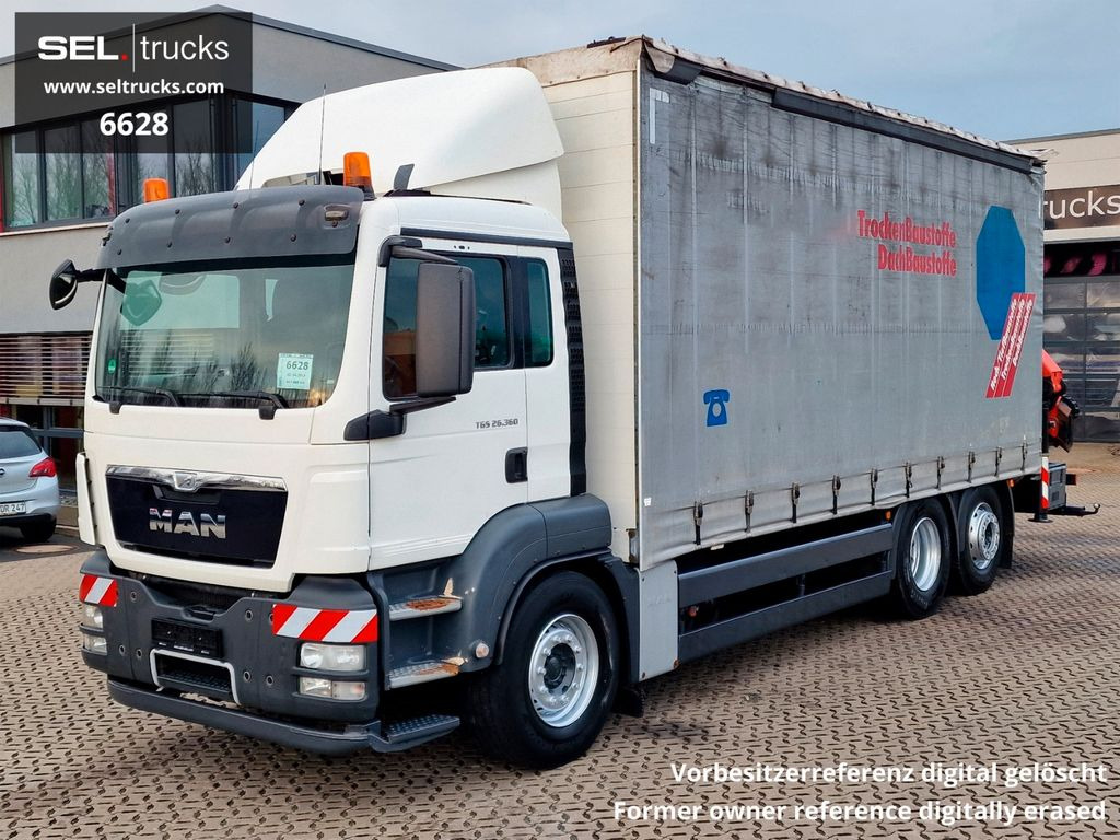 MAN TGS 26.360 / Palfinger PK 22002EH / Lenkachse - Crane truck, Curtainsider truck: picture 2 MAN TGS 26.360 / Palfinger PK 22002EH / Lenkachse - Crane truck, Curtainsider truck: picture 2