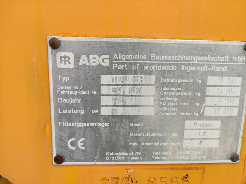 Asphalt paver ABG Titan 273 ABG - wheel asphalt paver: picture 7 Asphalt paver ABG Titan 273 ABG - wheel asphalt paver: picture 7