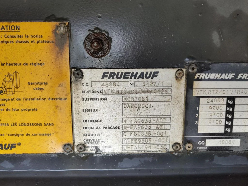 Curtainsider trailer Fruehauf 3 AXLES - SMB AIR SUSPENSION - GOOD STATE: picture 17
