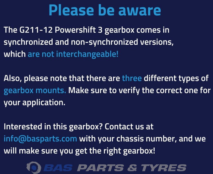 Mercedes-Benz Actros MP4 Mercedes G211-12 KL Powershift 3 Versnellingsbak A 001 260 36 00 - Gearbox for Truck: picture 3 Mercedes-Benz Actros MP4 Mercedes G211-12 KL Powershift 3 Versnellingsbak A 001 260 36 00 - Gearbox for Truck: picture 3