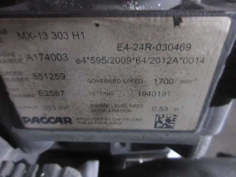 DAF 0451866 // 1904700 // A174003 // 1940191 // 851259 MX13 303 H1 460 PK EURO 6 - Engine for Truck: picture 5 DAF 0451866 // 1904700 // A174003 // 1940191 // 851259 MX13 303 H1 460 PK EURO 6 - Engine for Truck: picture 5