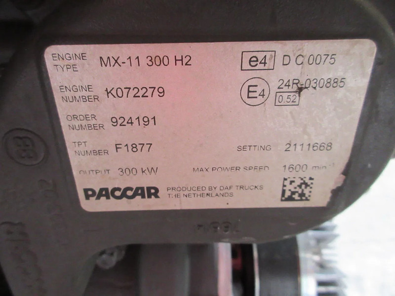DAF 2164501 // 2189684 // 0452083 // 2111668 MX 11 300 U2 EURO 6 MOTOR MODEL 2020 - Engine for Truck: picture 5 DAF 2164501 // 2189684 // 0452083 // 2111668 MX 11 300 U2 EURO 6 MOTOR MODEL 2020 - Engine for Truck: picture 5