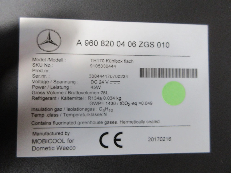 Electrical system for Truck Mercedes-Benz A 960 820 04 06 KOELKAST MERCEDES MP 4 EURO 6: picture 6