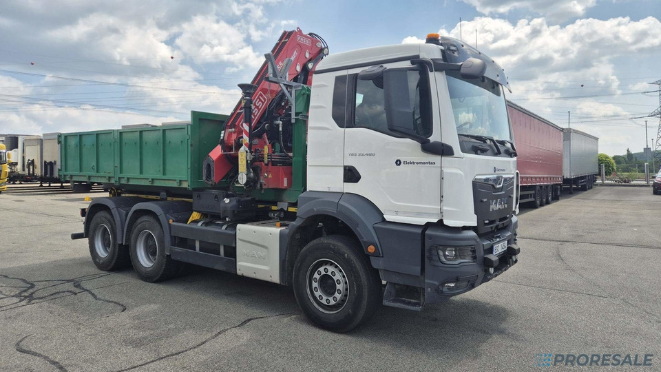 MAN TGS 480 6x4 EURO 6 / EVERLIFT kontejner + hydraulická ruka FASSI F255A.2.26 - Dropside/ Flatbed truck, Crane truck: picture 1 MAN TGS 480 6x4 EURO 6 / EVERLIFT kontejner + hydraulická ruka FASSI F255A.2.26 - Dropside/ Flatbed truck, Crane truck: picture 1