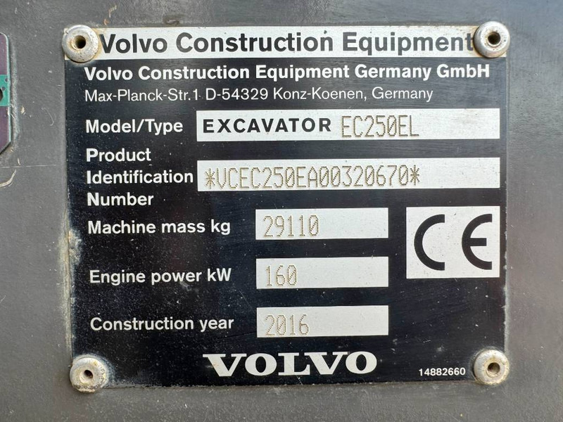 Crawler excavator Volvo EC250EL - Hamer Lines / Quick Coupler: picture 17