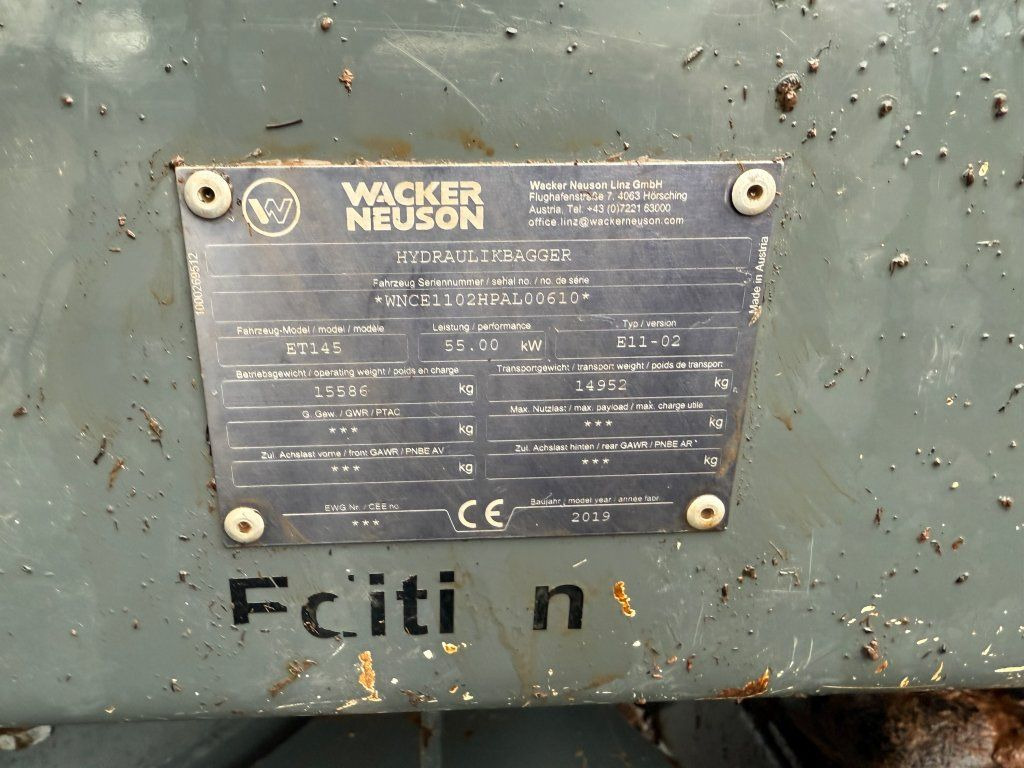 New Crawler excavator Wacker Neuson Crawler ET145: picture 15
