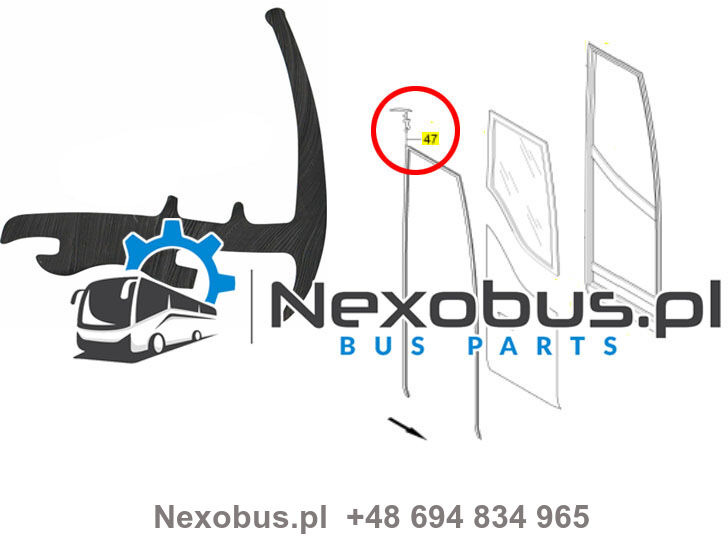 Uszczelka drzwi przód Mercedes Tourismo Setra 4.. - Door and parts for Bus: picture 1 Uszczelka drzwi przód Mercedes Tourismo Setra 4.. - Door and parts for Bus: picture 1