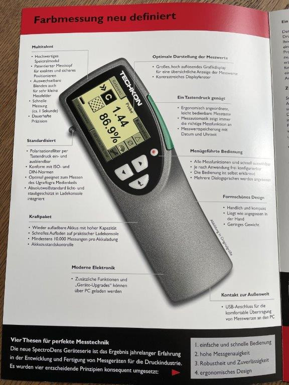 Compact spectral densitometer Techkon SpectroDens Premium - Printing machinery: picture 3 Compact spectral densitometer Techkon SpectroDens Premium - Printing machinery: picture 3